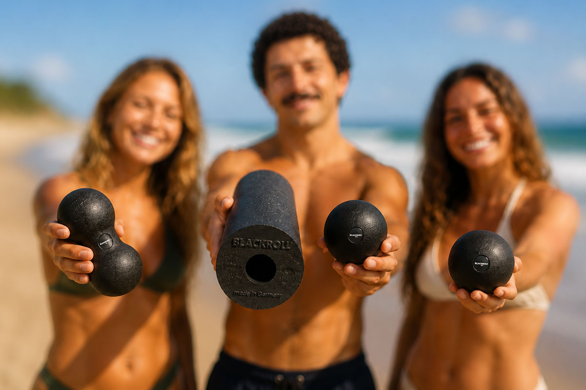 Training mit Blackroll Produkten im Surfcamp in Frankreich