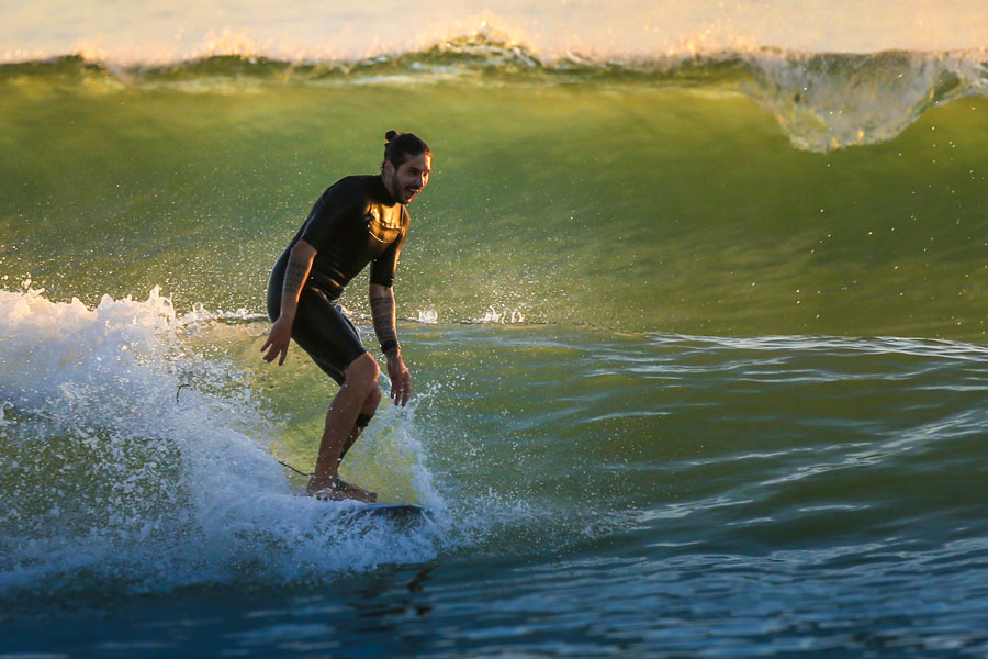 Mario beim surfen in Frankreich